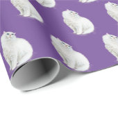 Persische Katze auf Lila Geschenkpapier (Rolleneckpunkt)