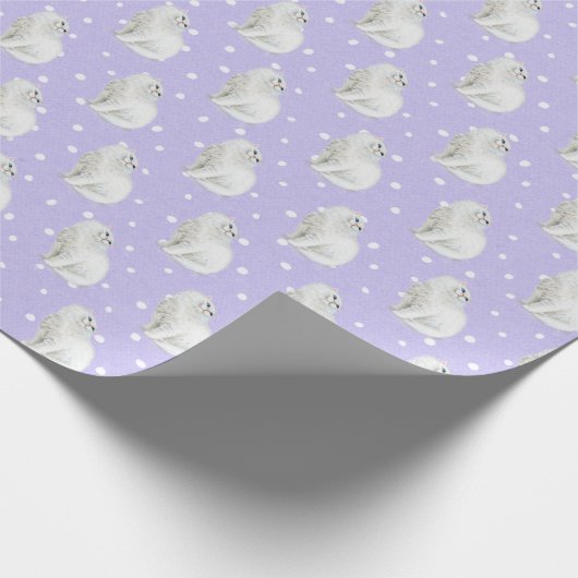 Persische Katze auf Punkten Geschenkpapier (Ecke)