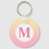 Persische Katze bei Blume Personalisiert Schlüsselanhänger (Rückseite)