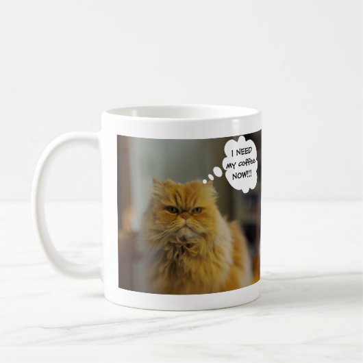 Persische Katze benötigt Kaffee-Tasse Kaffeetasse (Links)