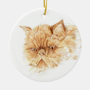 persische Katze des Ingwers Keramik Ornament