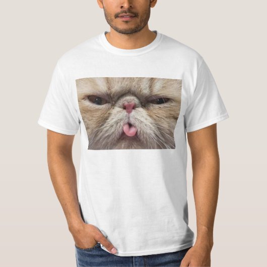 Persische Katze, die heraus Zunge haftet T-Shirt (Vorderseite)