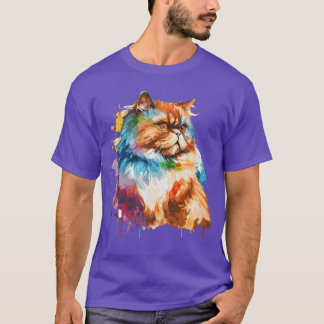 Persische Katze Farbe im Wasser Färbende persische T-Shirt