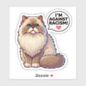 Persische Katze gegen Rassismus Aufkleber (Blatt)
