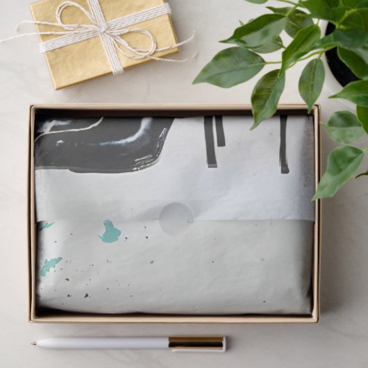 Persische Katze in Black Boot Decoupage Seidenpapier (Geschenk)