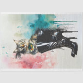 Persische Katze in Black Boot Decoupage Seidenpapier (Vorderseite)