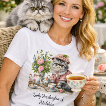 Persische Katze in Perlhut Perlen im Tee-Party