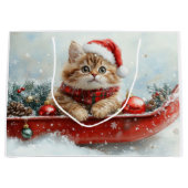 Persische Katze in Sledge Let it Schnee Weihnachte Große Geschenktüte (Vorderseite)