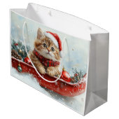 Persische Katze in Sledge Let it Schnee Weihnachte Große Geschenktüte (Rückseite Schrägansicht)