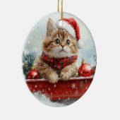 Persische Katze in Sledge Let it Schnee Weihnachte Keramik Ornament (Rechts)