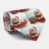 Persische Katze in Sledge Let it Schnee Weihnachte Krawatte (Gerollt)
