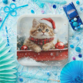 Persische Katze in Sledge Let it Schnee Weihnachte Pappteller (Party)