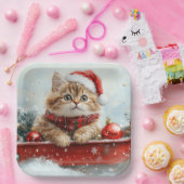 Persische Katze in Sledge Let it Schnee Weihnachte Pappteller (Party)