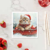 Persische Katze in Sledge Let it Schnee Weihnachte Serviette (Beispiel)