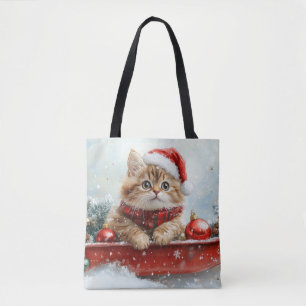 Persische Katze in Sledge Let it Schnee Weihnachte Tasche