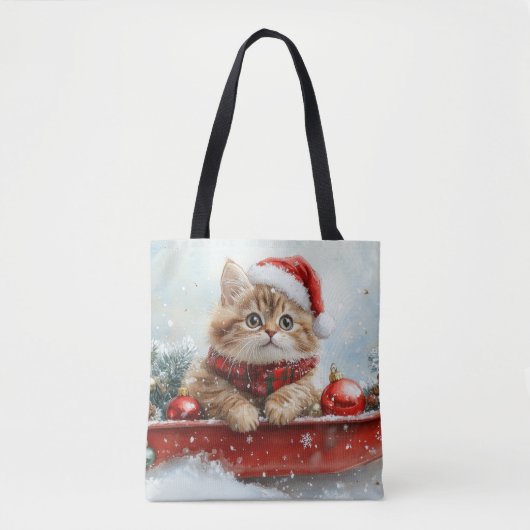 Persische Katze in Sledge Let it Schnee Weihnachte Tasche (Vorderseite)