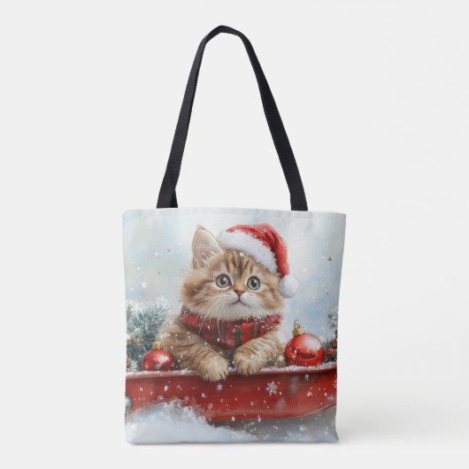 Persische Katze in Sledge Let it Schnee Weihnachte Tasche (Rückseite)