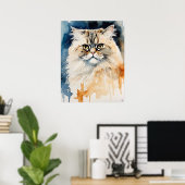 Persische Katze - Katze Art Print Poster (Heimbüro)