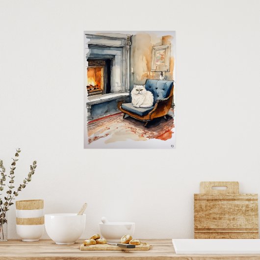 Persische Katze - Katze Art Print Poster (Küche)
