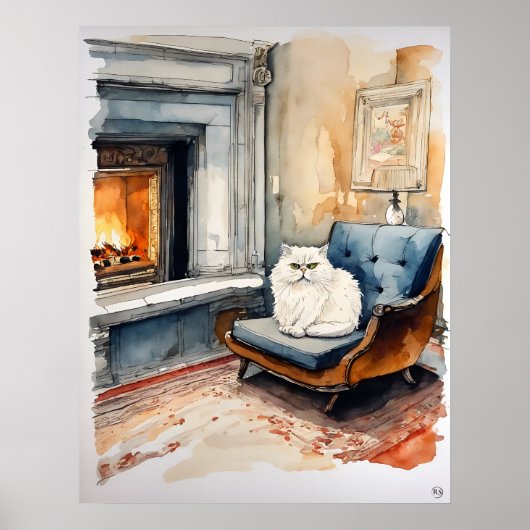 Persische Katze - Katze Art Print Poster (Vorne)