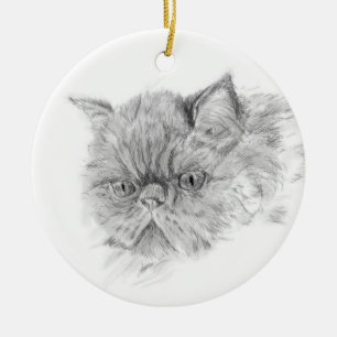 persische Katze Keramik Ornament