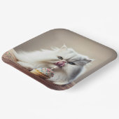 Persische Katze Licken Geburtstagskuchen Pappteller (Gewinkelt)