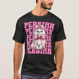Persische Katze Mädchen Katzenmutter Rosa Kokette T-Shirt