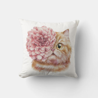 Persische Katze mit Blume Auge Kissen