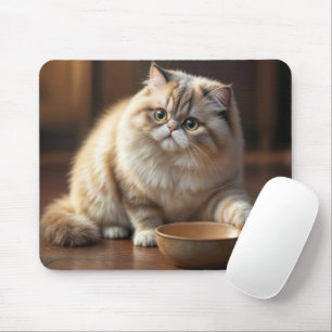 Persische Katze mit einer leerstehenden Speisekart Mousepad