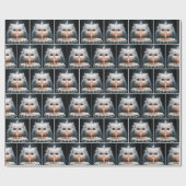 Persische Katze mit Geburtstagskuchen Geschenkpapier (Flach)