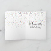 Persische Katze mit Geburtstagskuchen Karte (Innenseite)