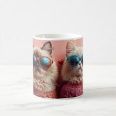 Persische Katze mit Herz-Rose Valentinstag Kaffeetasse (Mittel)