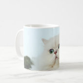 Persische Katze mit Jade Eyes Kaffeetasse (Vorderseite Links)