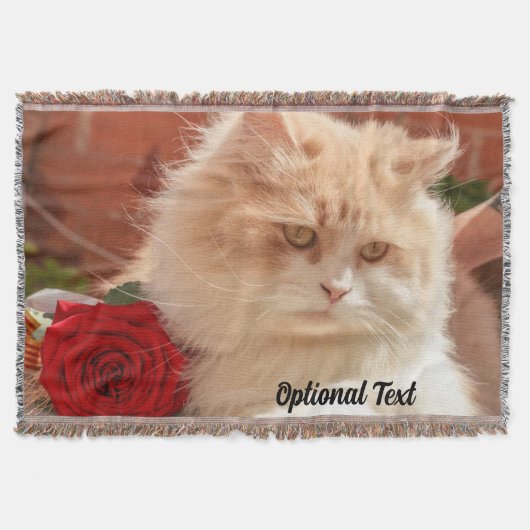 Persische Katze mit Rote Rose Decke (Vorderseite)