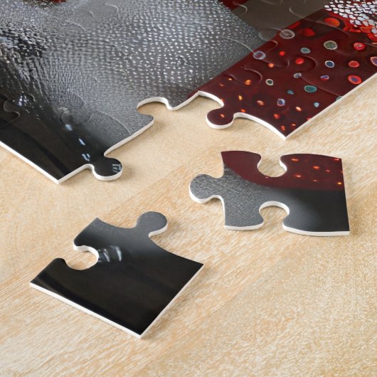 Persische Katze mit Weihnachtsgeschenken Kamin Puzzle (Seite)