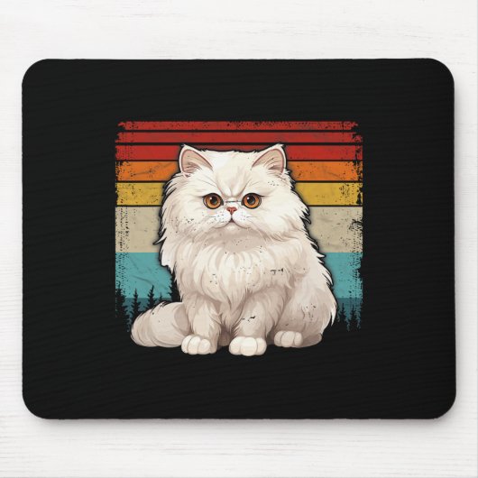 Persische Katze Vintag erschüttert Retro-Stil Cool Mousepad (Vorne)