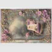 Persische Katze, Vintages Shabby Chic und Blumenmu Seidenpapier (Vorderseite)