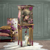 Persische Katze, Vintages Shabby Chic und Blumenmu Seidenpapier