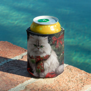 Persische Katze zu Schnee Weihnachten Dosenkühler
