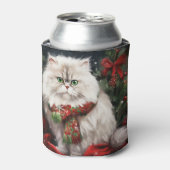 Persische Katze zu Schnee Weihnachten Dosenkühler (Kanne Vorderseite)