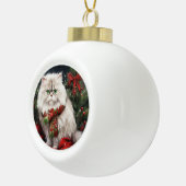 Persische Katze zu Schnee Weihnachten Keramik Kugel-Ornament (Rechts)