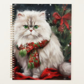 Persische Katze zu Schnee Weihnachten Planer (Vorderseite)