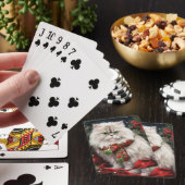 Persische Katze zu Schnee Weihnachten Spielkarten (In Situ)