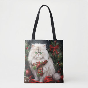 Persische Katze zu Schnee Weihnachten Tasche