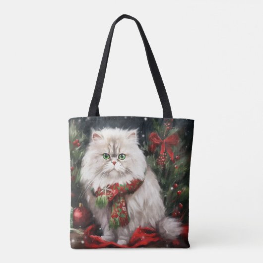 Persische Katze zu Schnee Weihnachten Tasche (Rückseite)