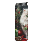Persische Katze zu Schnee Weihnachten Thermosbecher (Nach links gedreht)