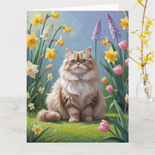 Persische Katzen Frühlingsblumen Malerei Karte