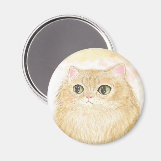 Persische Katzen-Illustrationsmagnete Magnet (Vorderseite/Rückseite)