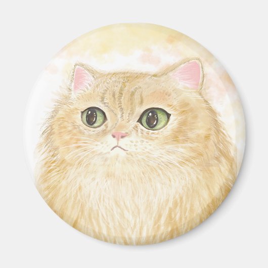 Persische Katzen-Illustrationsmagnete Magnet (Vorne)
