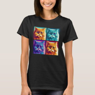 Persische Katzen Pop Illustration Farbige Tiermänn T-Shirt
